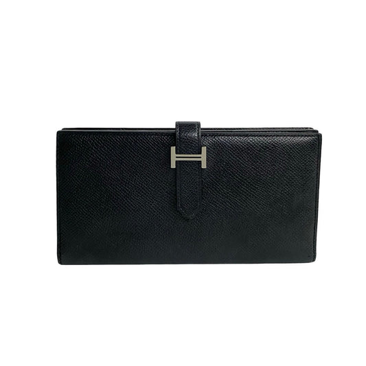 HERMES Long Wallet Purse Epsom black Beansufla