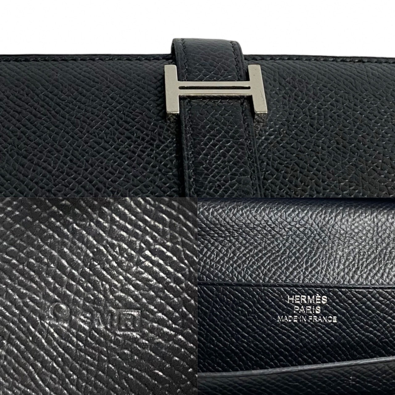 HERMES Long Wallet Purse Epsom black Beansufla