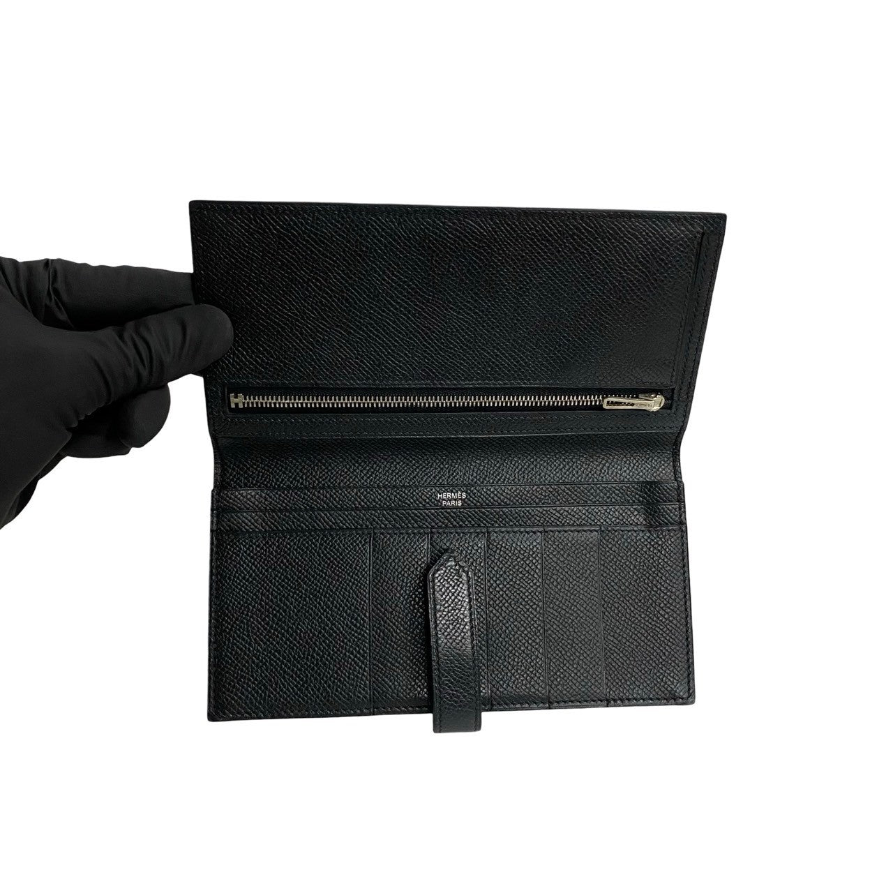 HERMES Long Wallet Purse Epsom black Beansufla