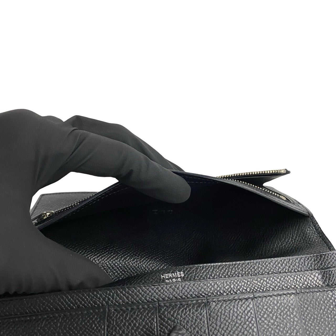 HERMES Long Wallet Purse Epsom black Beansufla