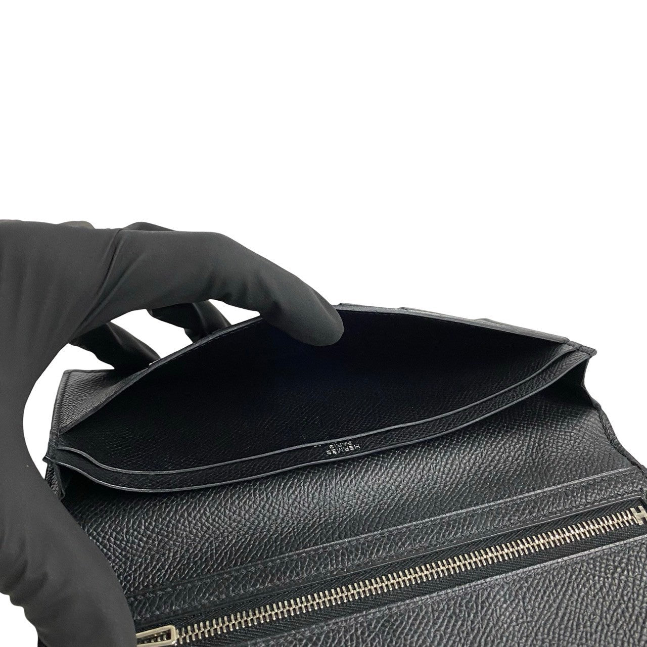 HERMES Long Wallet Purse Epsom black Beansufla