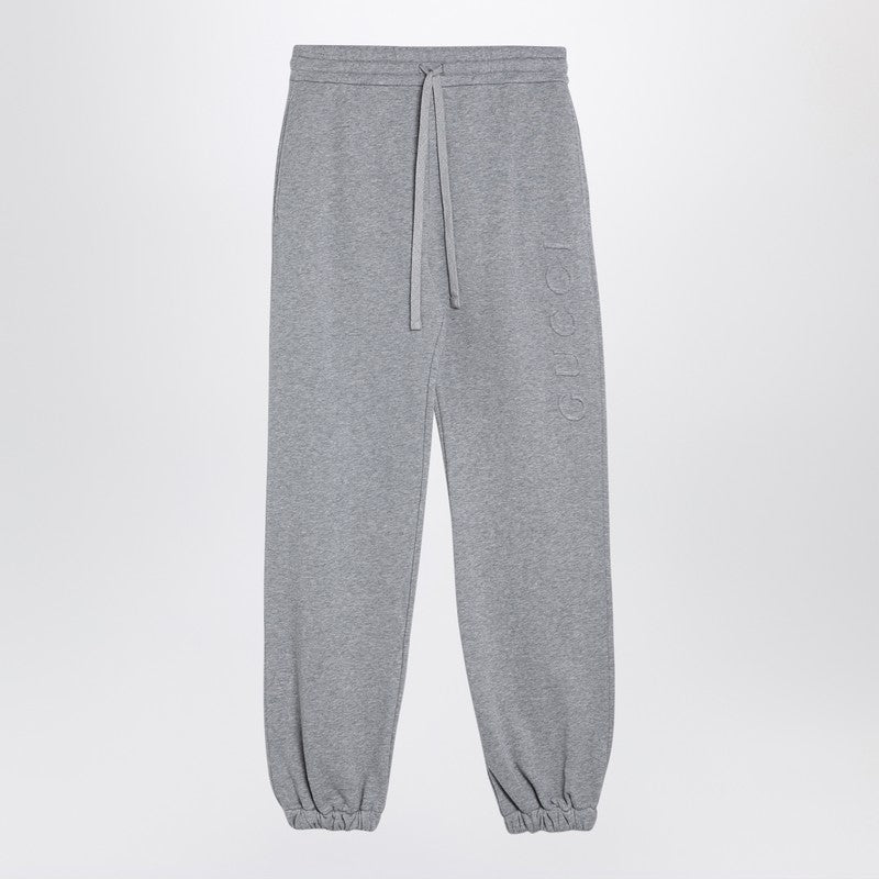 Gucci Grey Cotton Jogging Trousers With Logo Women