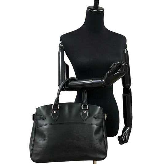 LOUIS VUITTON Handbag leather black Passy PM