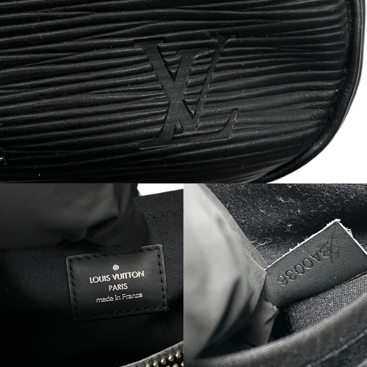 LOUIS VUITTON Handbag leather black Passy PM