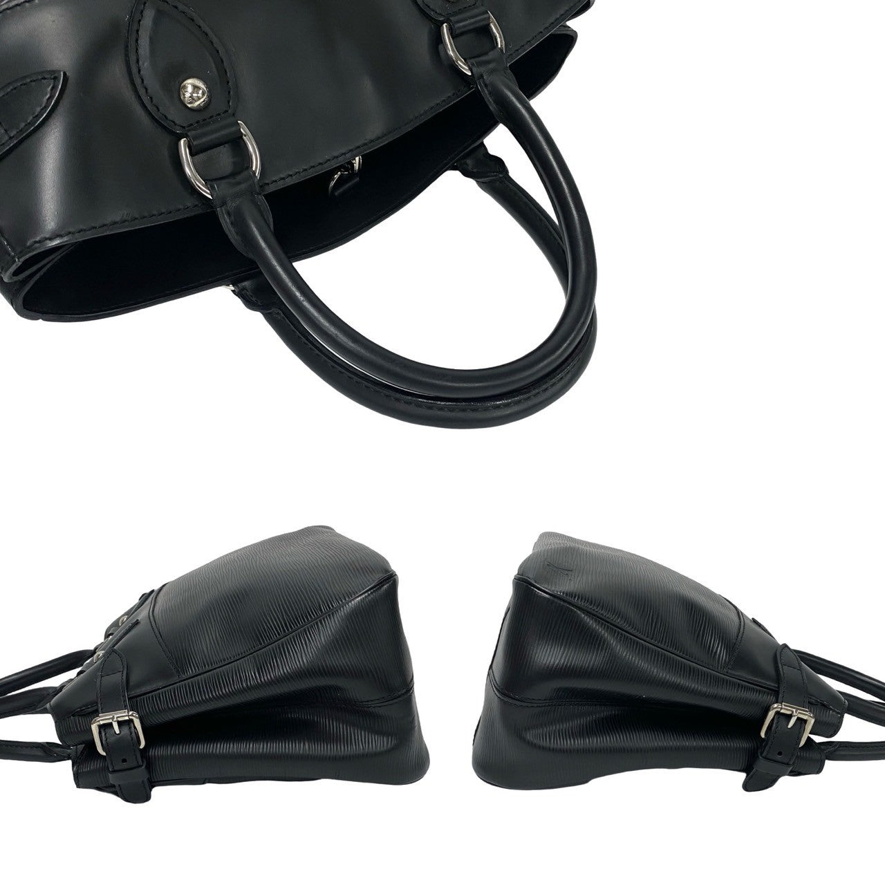 LOUIS VUITTON Handbag leather black Passy PM