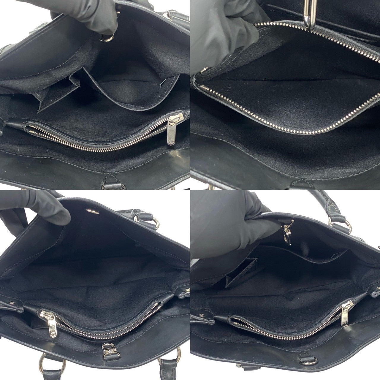 LOUIS VUITTON Handbag leather black Passy PM