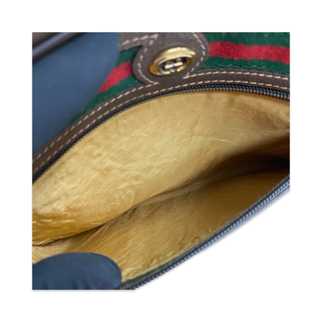 GUCCI Shoulder Bag leather Brown Sherry line Old Gucci