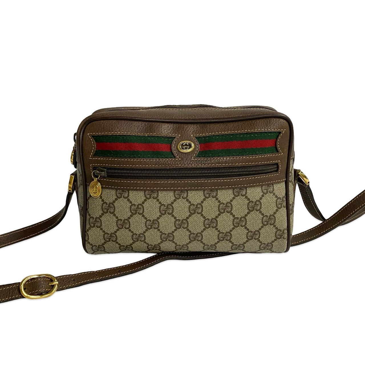 GUCCI Shoulder Bag leather Brown Sherry line Old Gucci