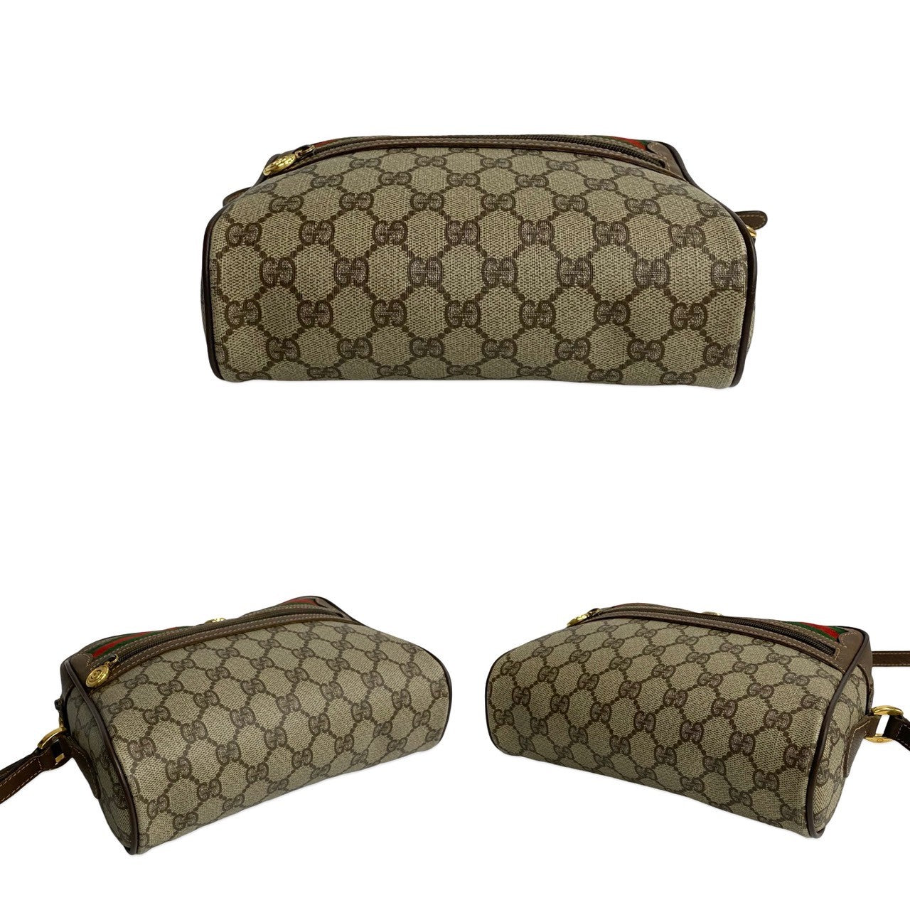 GUCCI Shoulder Bag leather Brown Sherry line Old Gucci