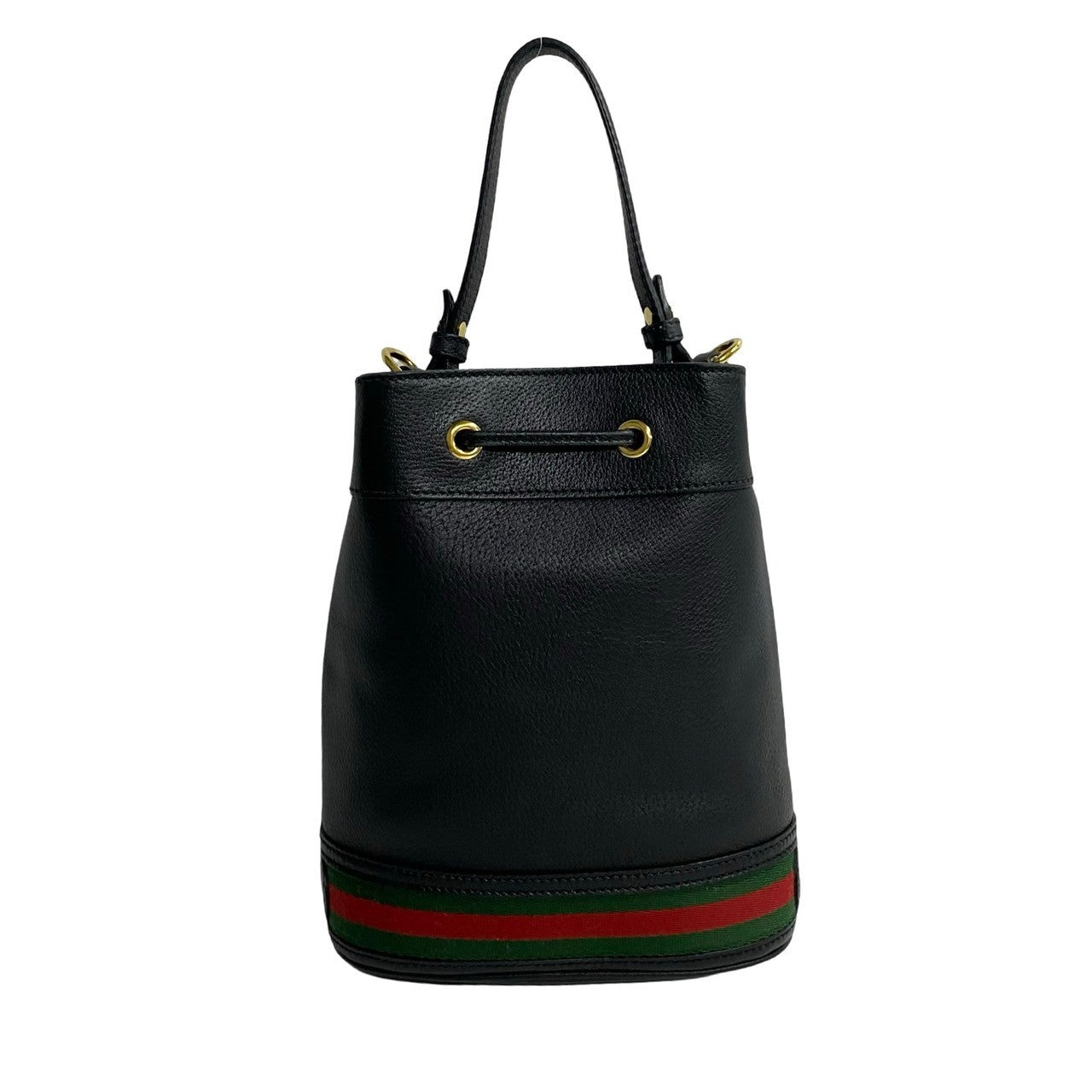 GUCCI Shoulder Bag leather black Sherry line Ophidia Small Bucket