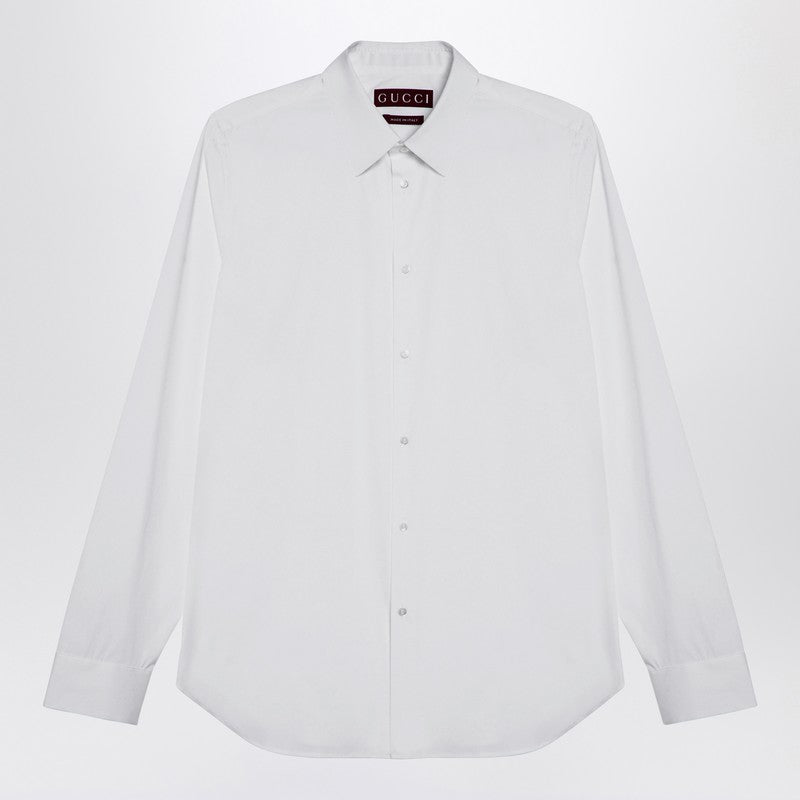 Gucci White Stretch Cotton Poplin Shirt Men