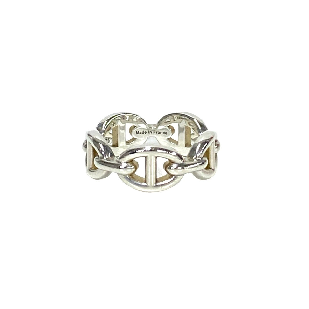 HERMES Ring Silver925 Silver Chene Dunkle Unchener 49