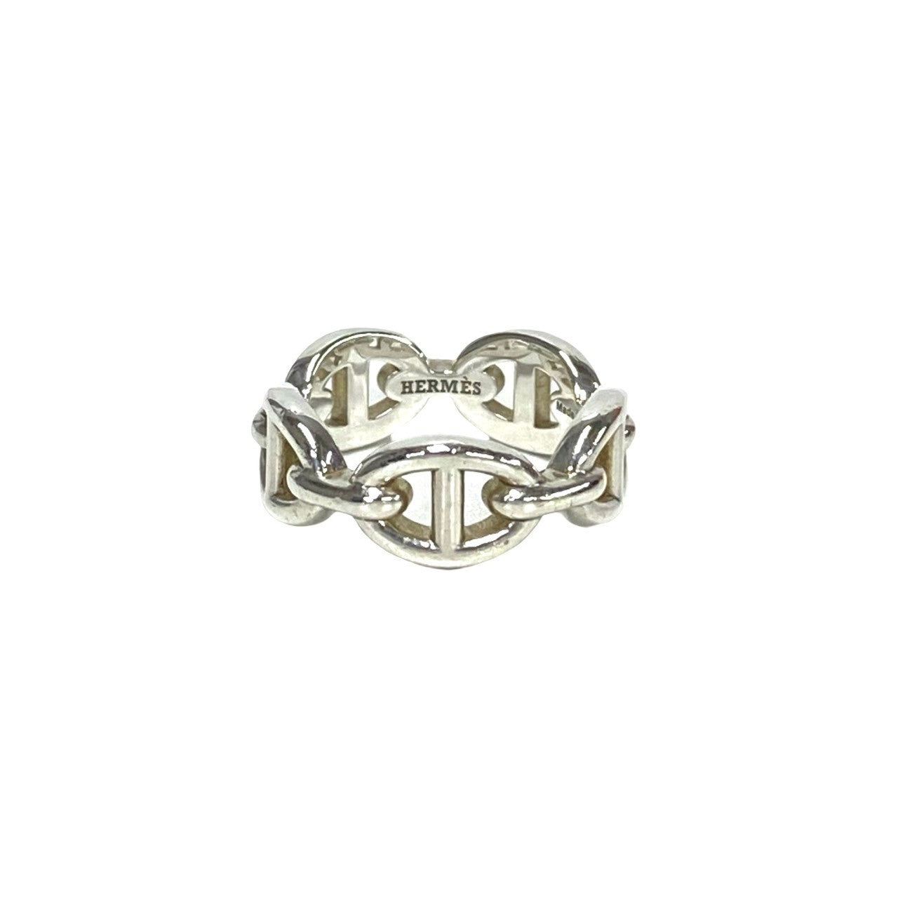 HERMES Ring Silver925 Silver Chene Dunkle Unchener 49
