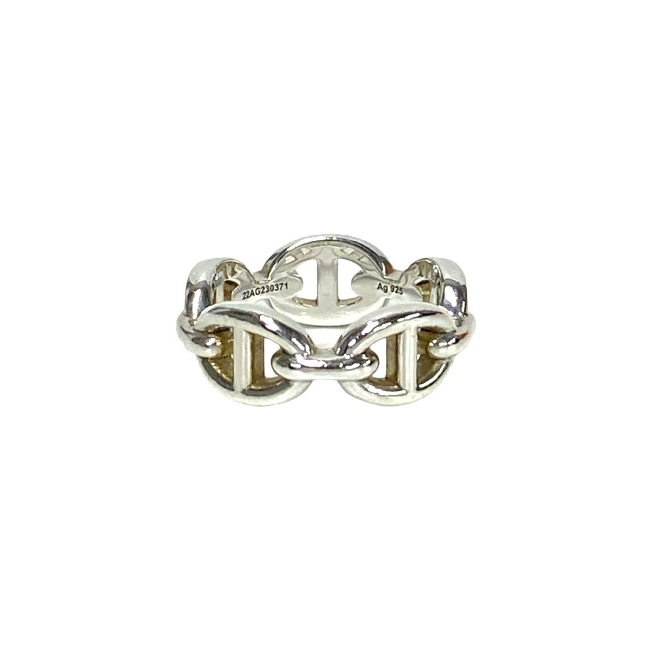 HERMES Ring Silver925 Silver Chene Dunkle Unchener 49