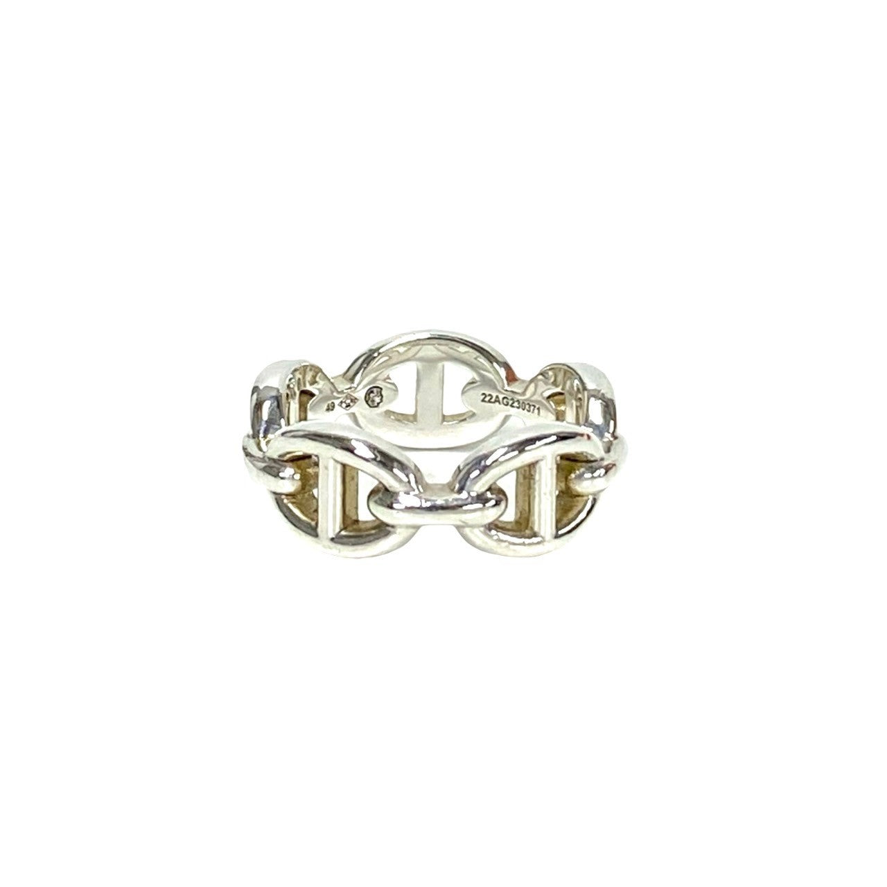 HERMES Ring Silver925 Silver Chene Dunkle Unchener 49