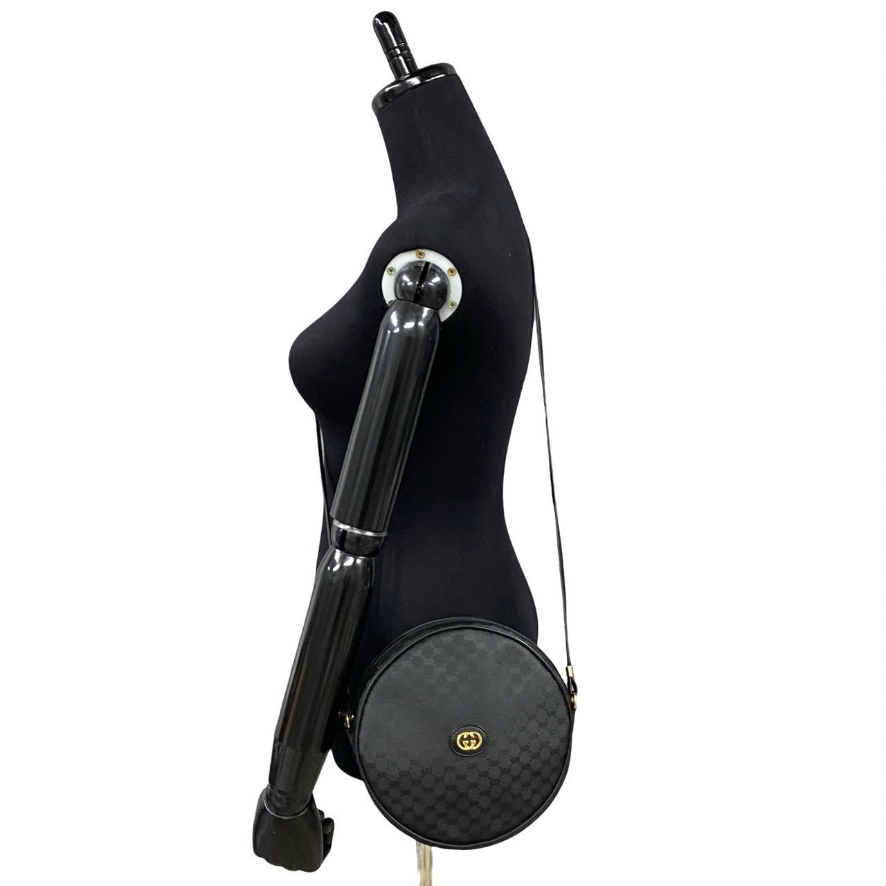 GUCCI Shoulder Bag PVC black Old Gucci