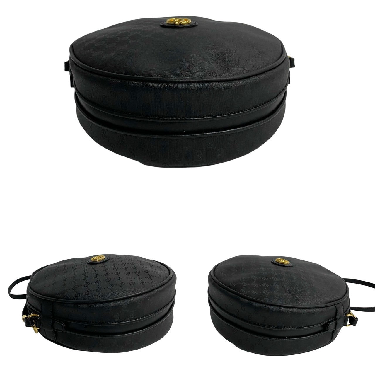 GUCCI Shoulder Bag PVC black Old Gucci