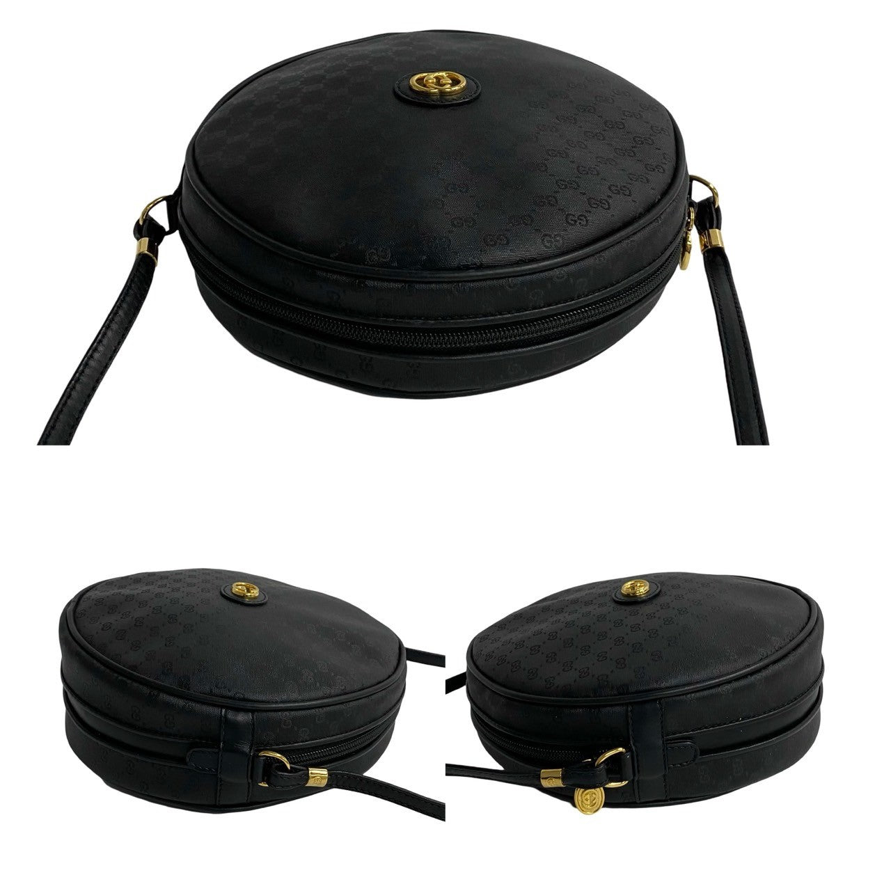 GUCCI Shoulder Bag PVC black Old Gucci