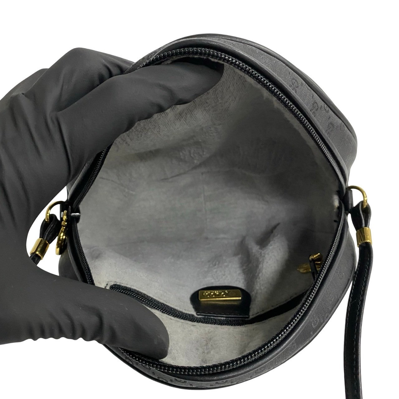 GUCCI Shoulder Bag PVC black Old Gucci