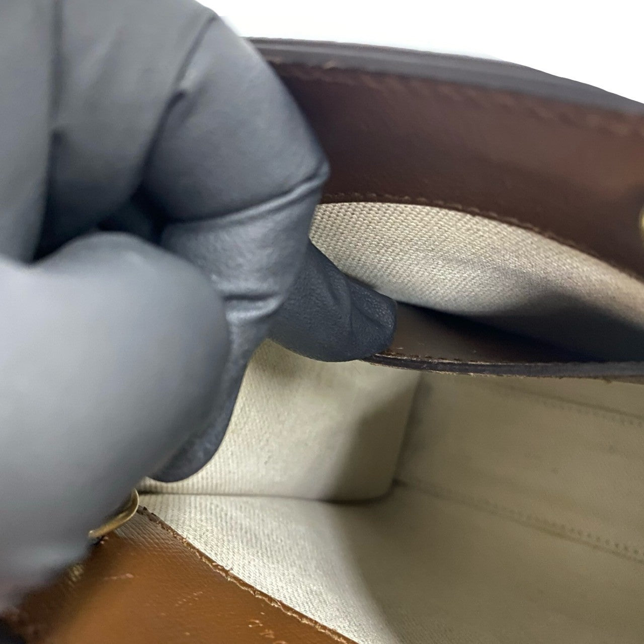 GUCCI Shoulder Bag leather Brown Interlocking G