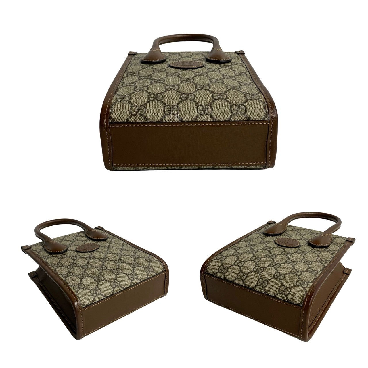 GUCCI Shoulder Bag leather Brown Interlocking G