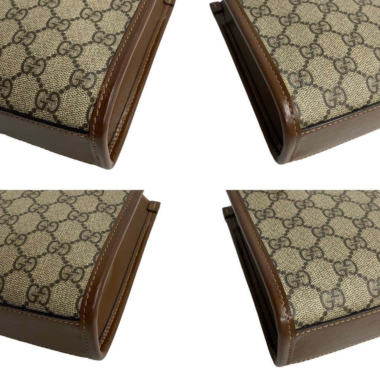 GUCCI Shoulder Bag leather Brown Interlocking G