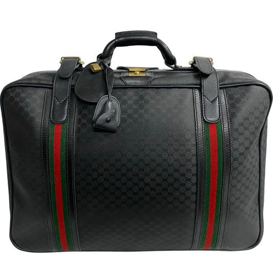 GUCCI Boston Duffel bag leather black Sherry line