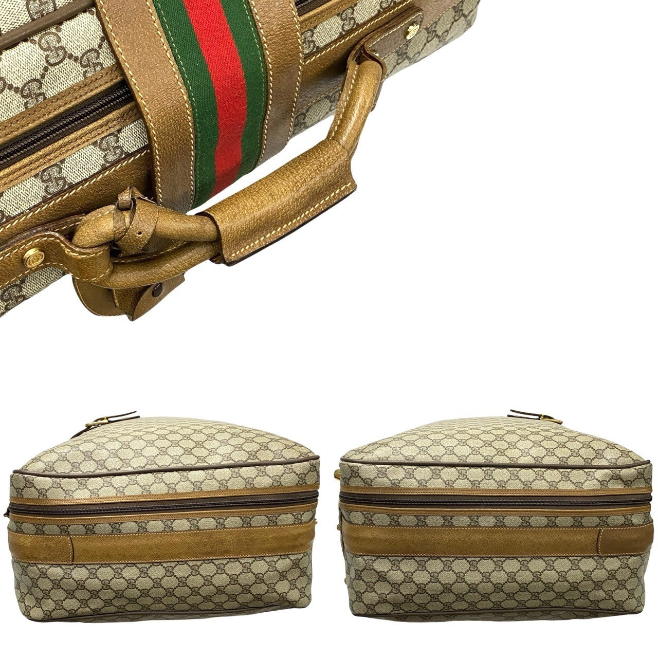 GUCCI Boston Duffel bag leather Brown Sherry line