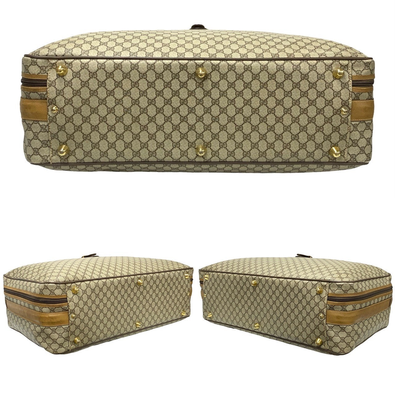 GUCCI Boston Duffel bag leather Brown Sherry line