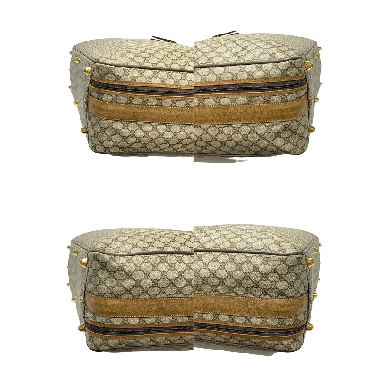 GUCCI Boston Duffel bag leather Brown Sherry line
