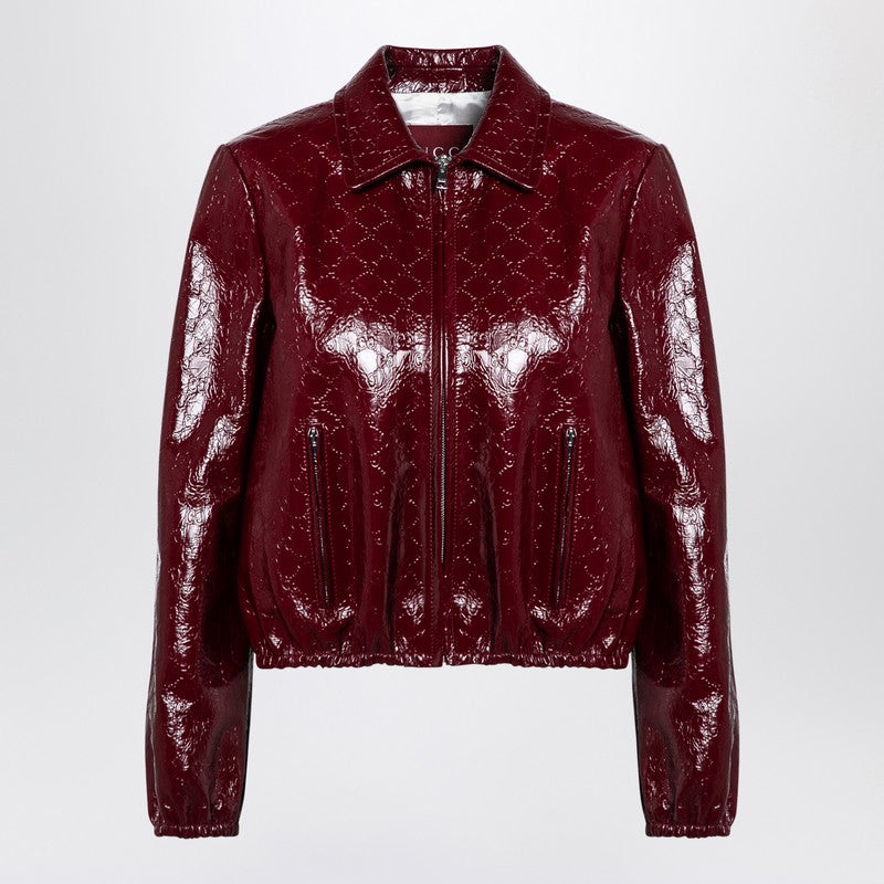 Gucci Rosso Ancora Jacket In Patent Leather Women