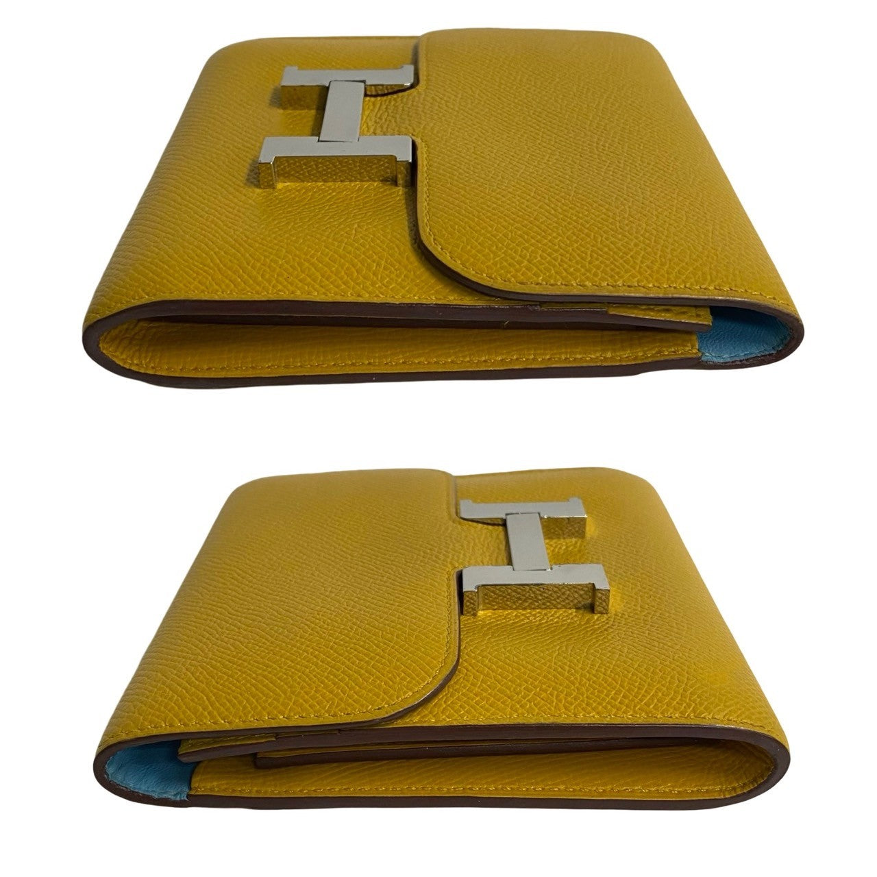HERMES Bifold Wallet Epsom yellow Constance Compact