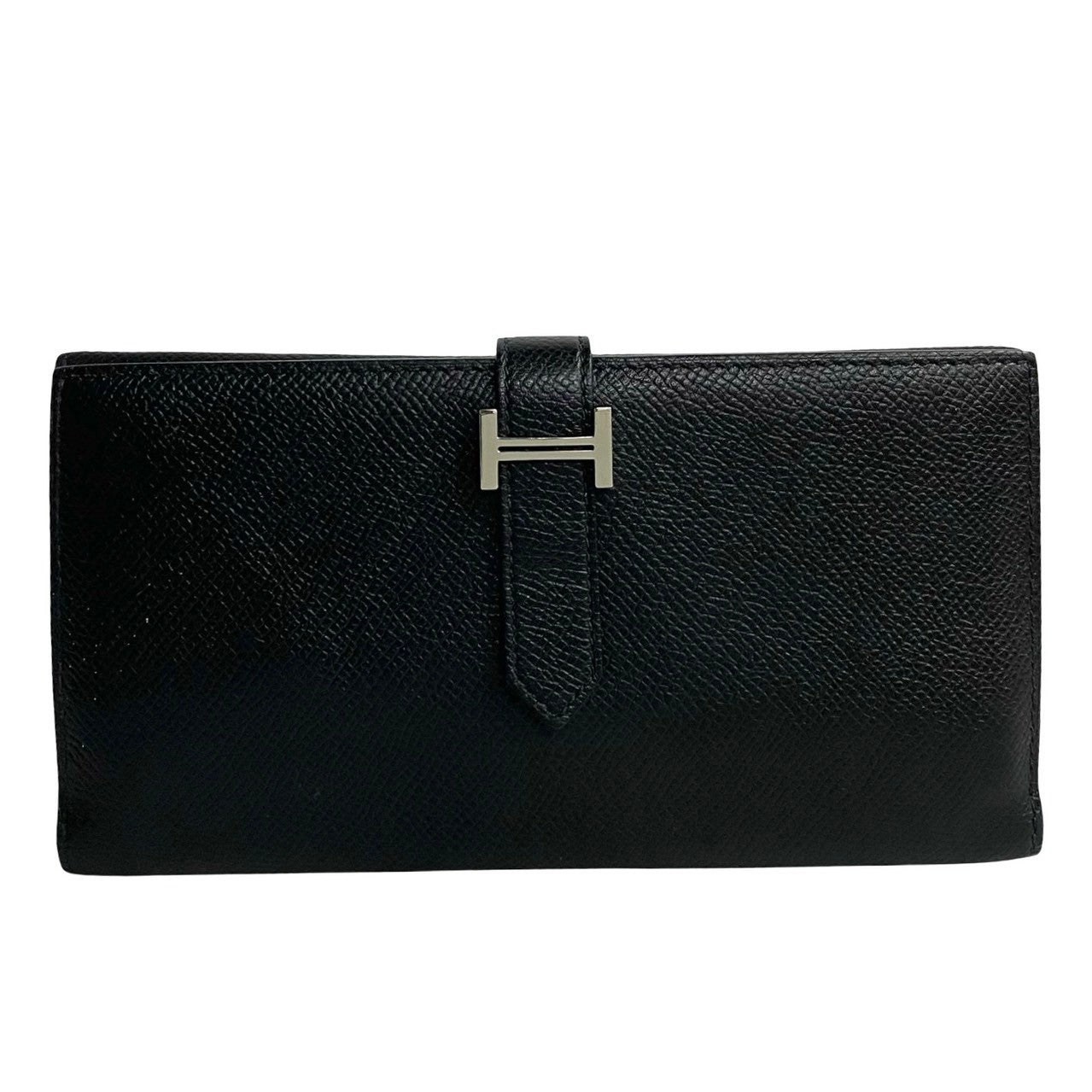 HERMES Tri-fold wallet Epsom black Bearn Dupri