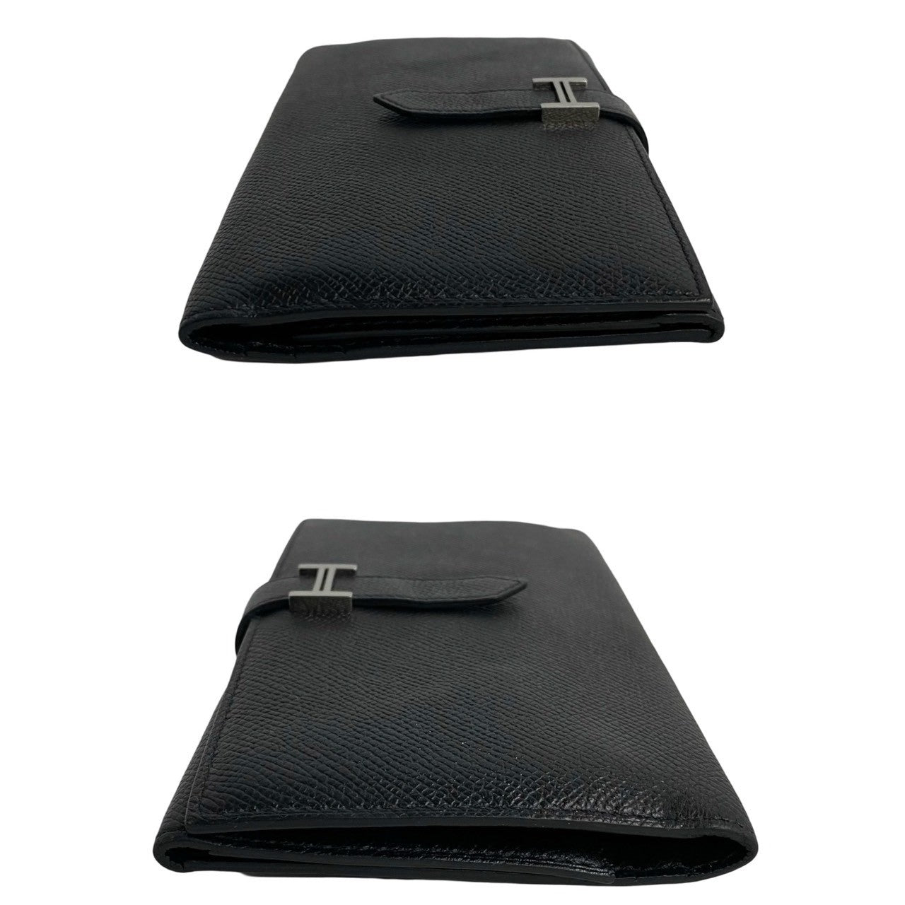 HERMES Tri-fold wallet Epsom black Bearn Dupri