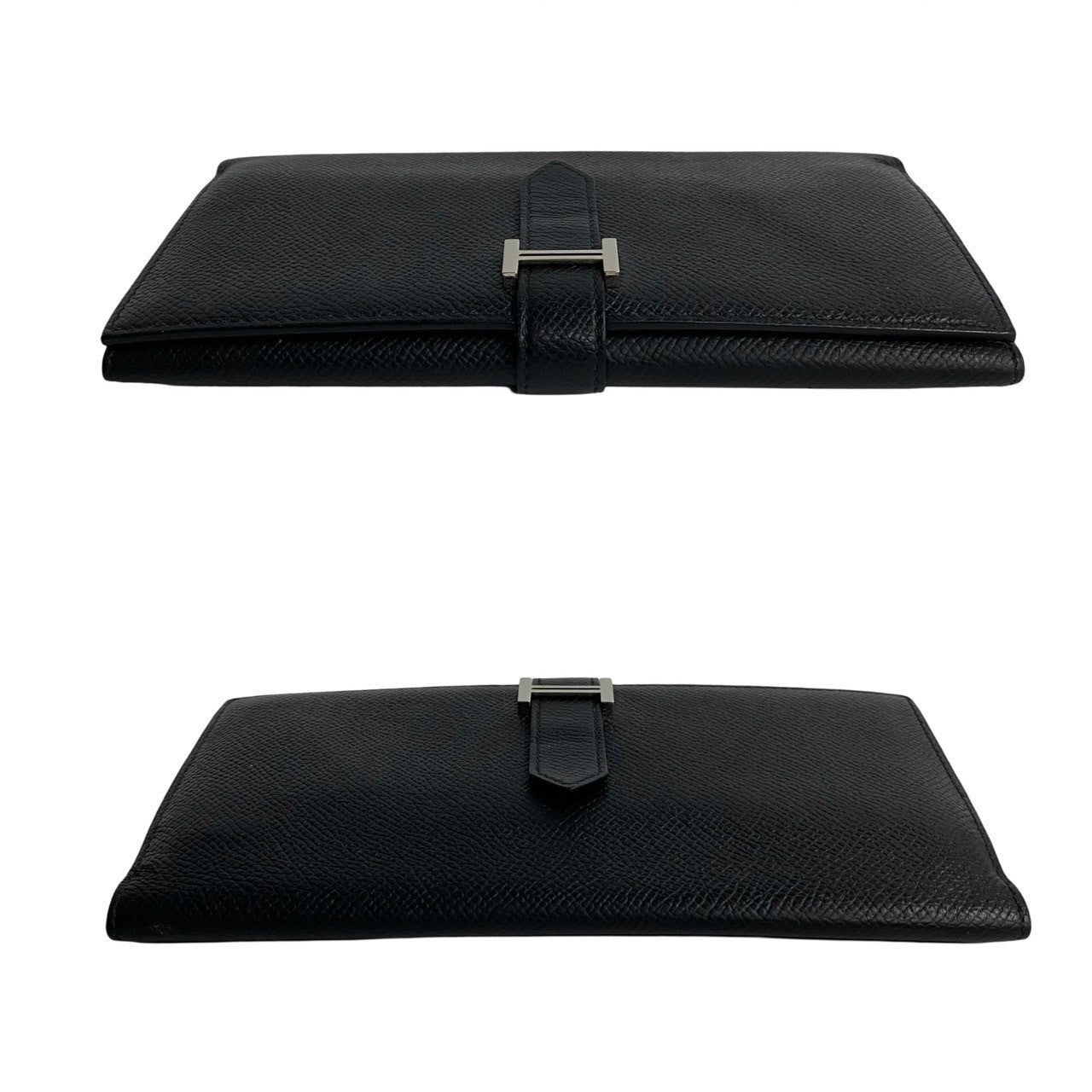 HERMES Tri-fold wallet Epsom black Bearn Dupri