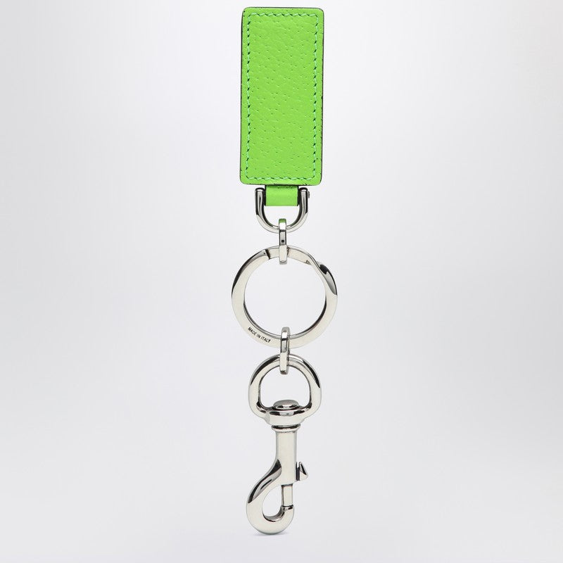 Gucci Gg Supreme Beige/Ebony/Shiny Green Fabric Key Ring Men