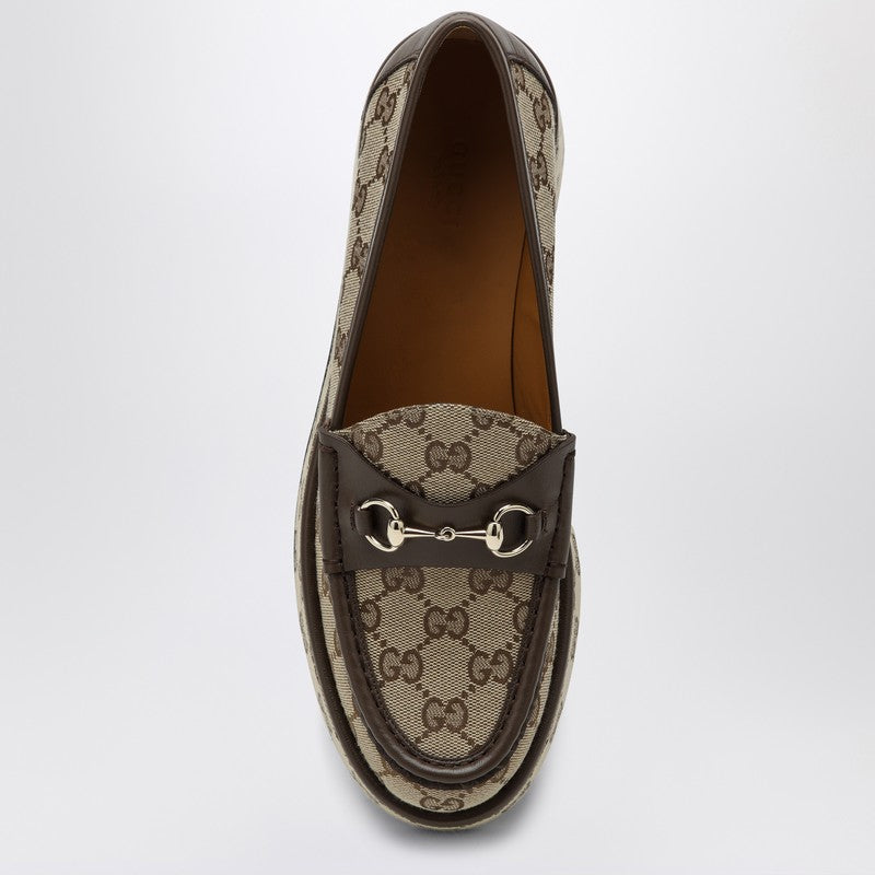 Gucci Loafer With Platform And Horsebit In Original Gg Fabric Women