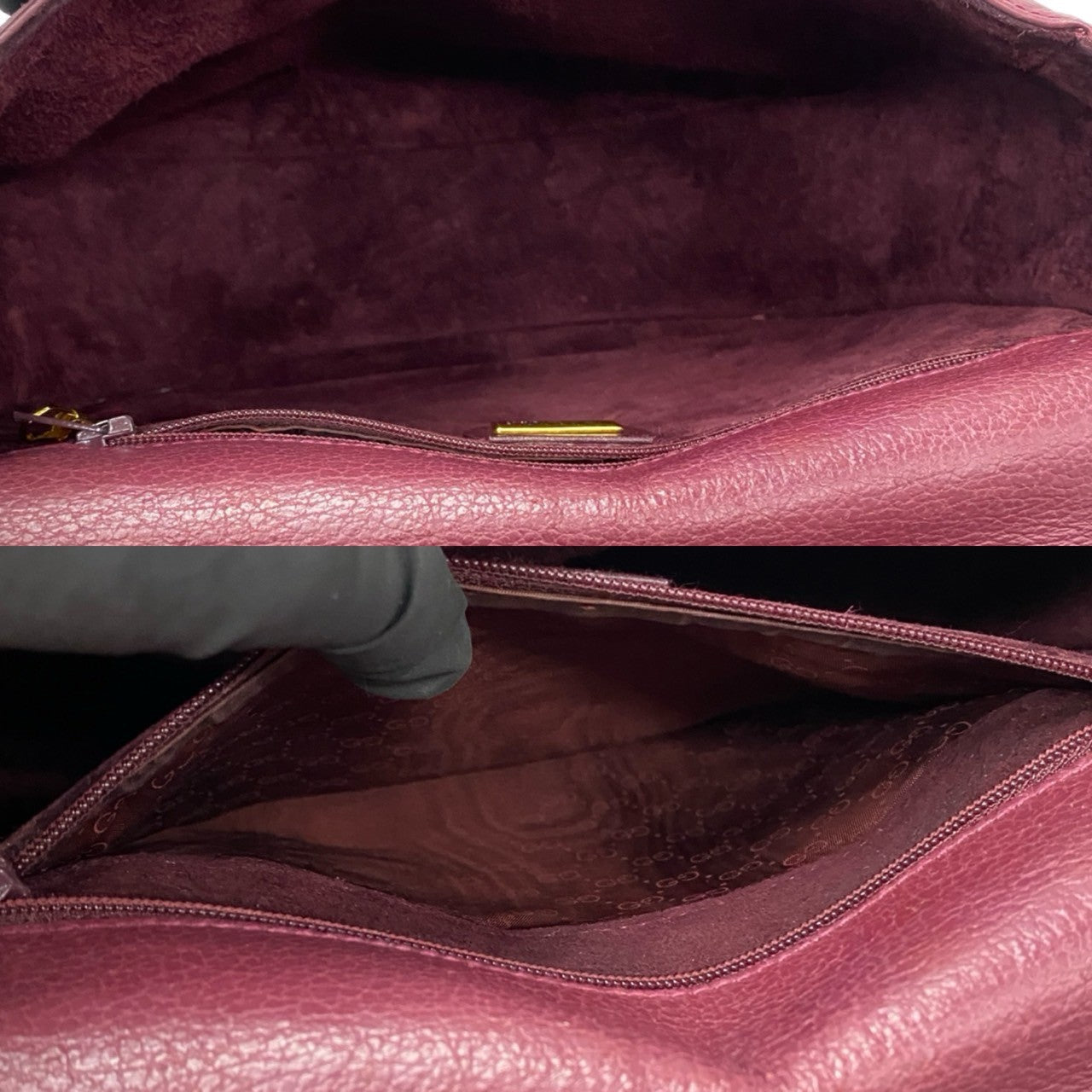 GUCCI Shoulder Bag leather purple