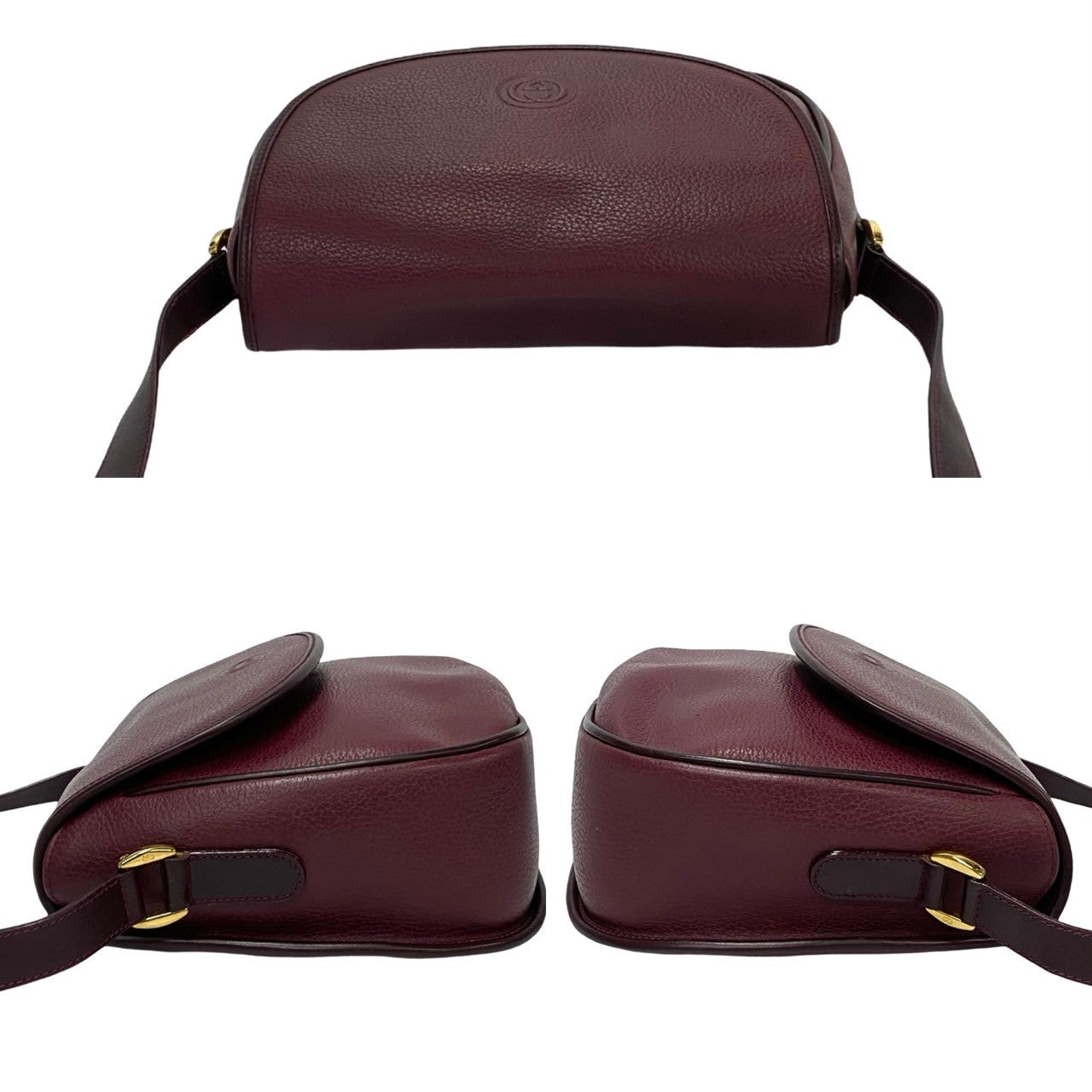 GUCCI Shoulder Bag leather purple