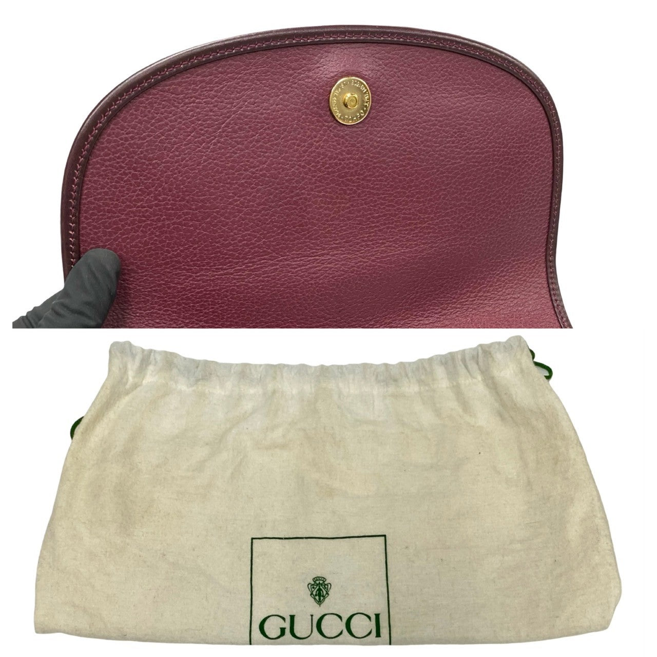 GUCCI Shoulder Bag leather purple