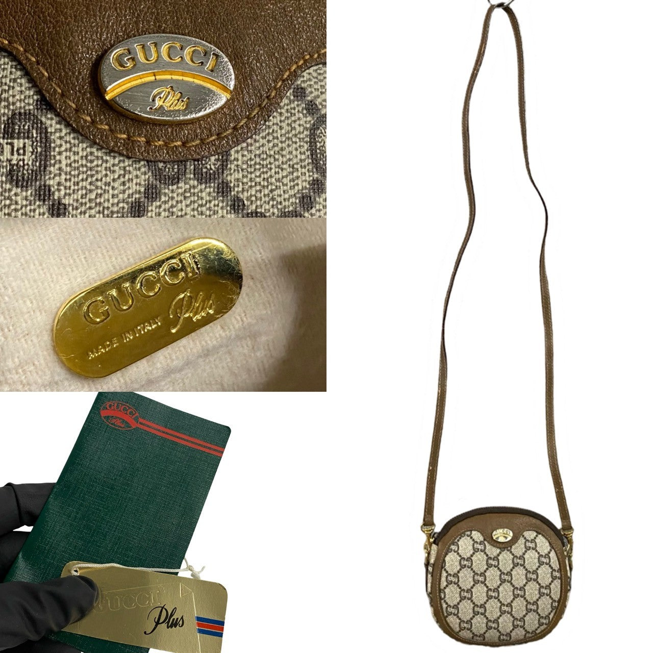 GUCCI Shoulder Bag leather Brown gucci plus Old Gucci