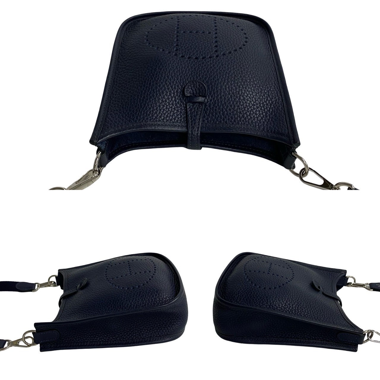 HERMES Shoulder Bag Taurillon Clemence blue Evelyn TPM