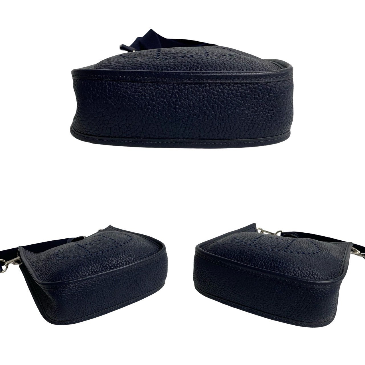 HERMES Shoulder Bag Taurillon Clemence blue Evelyn TPM