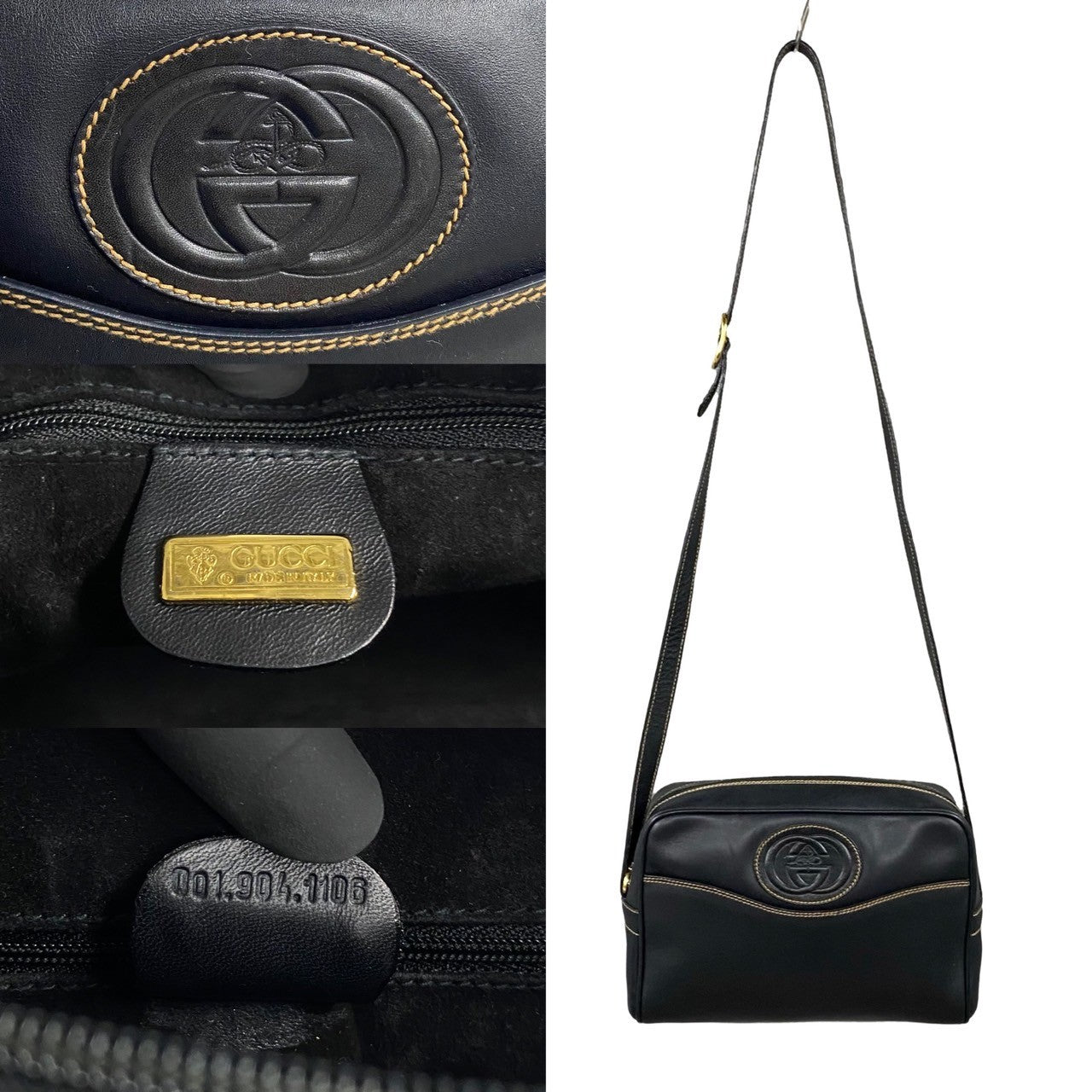 GUCCI Shoulder Bag leather black