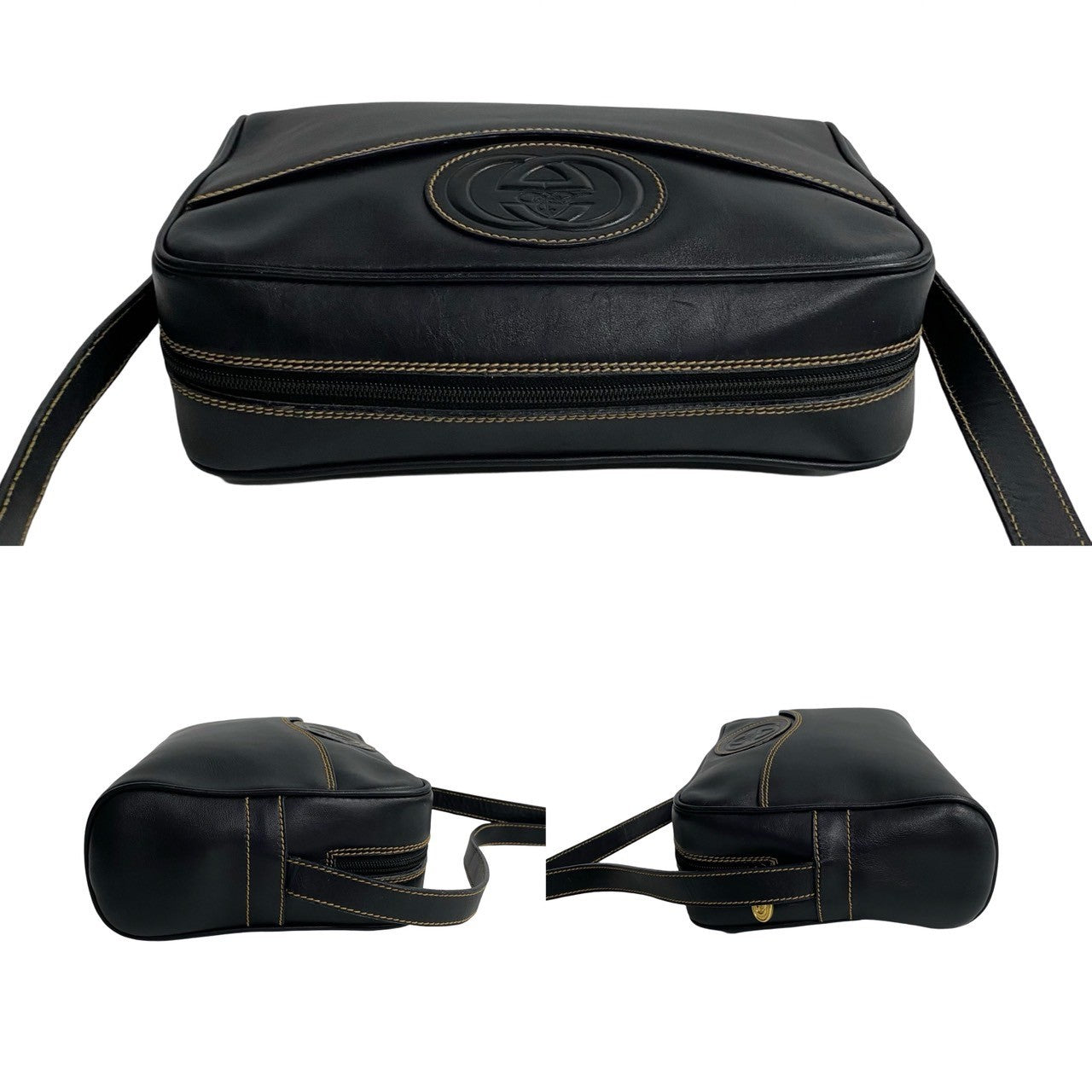 GUCCI Shoulder Bag leather black