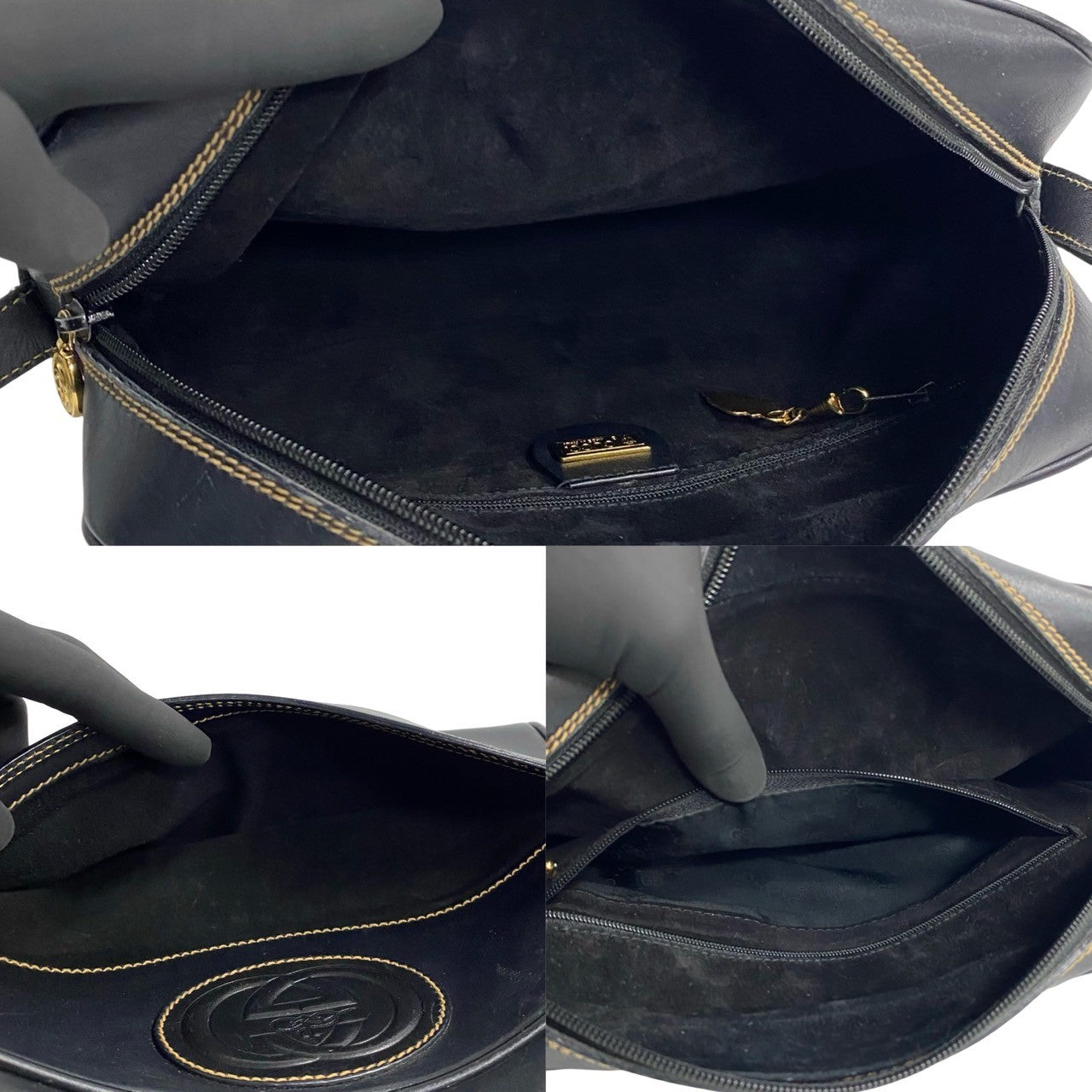 GUCCI Shoulder Bag leather black