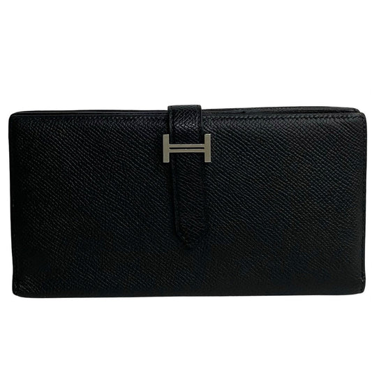 HERMES Long Wallet Purse Epsom black Beansufla