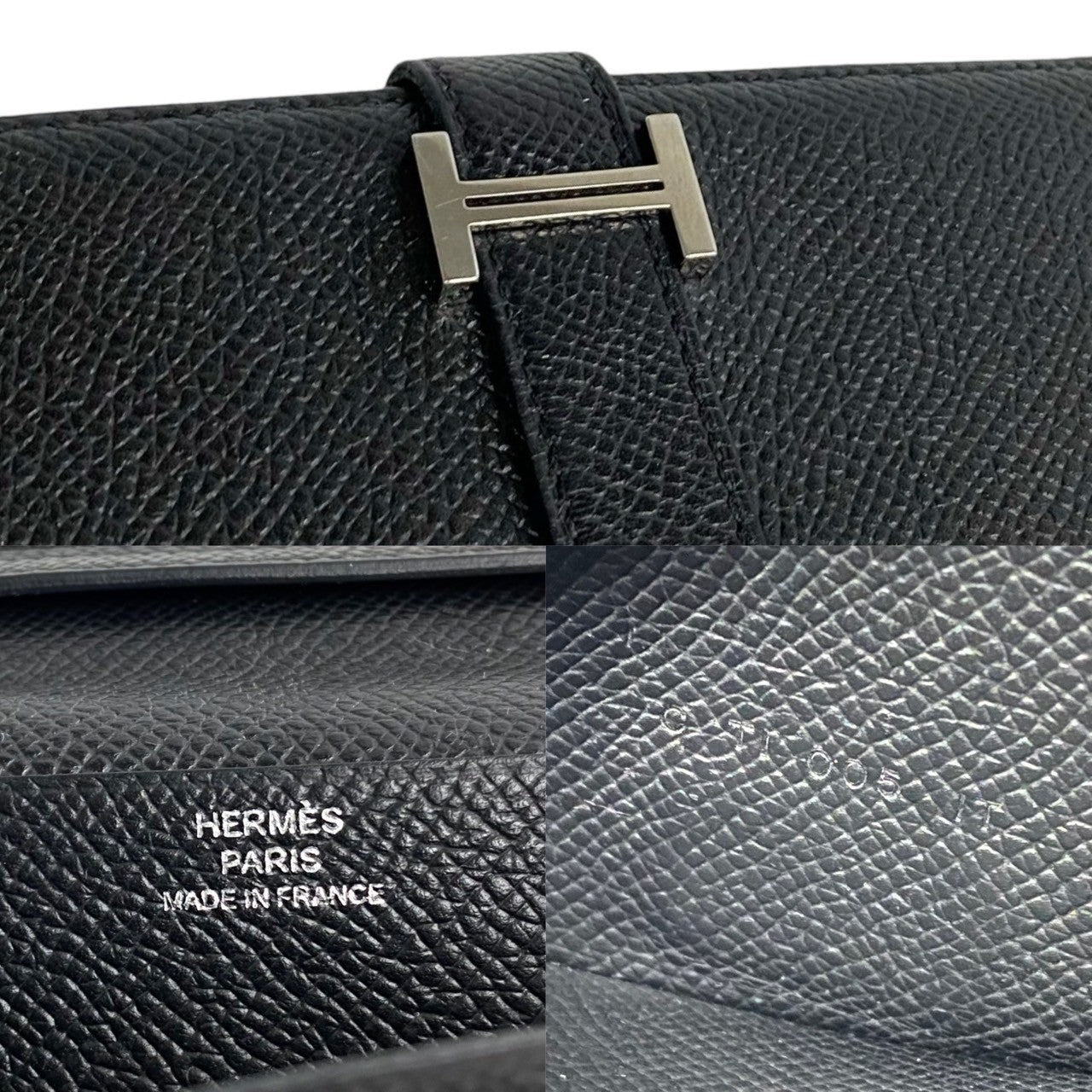 HERMES Long Wallet Purse Epsom black Beansufla