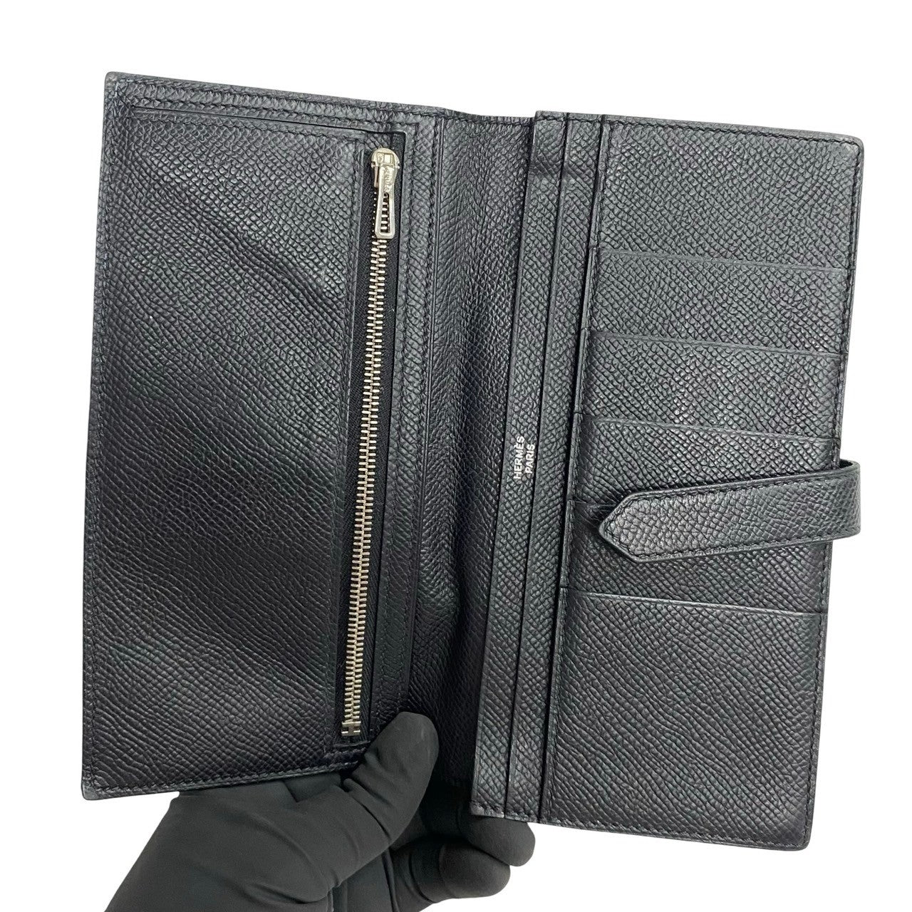 HERMES Long Wallet Purse Epsom black Beansufla
