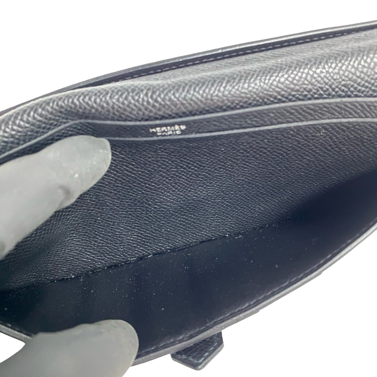 HERMES Long Wallet Purse Epsom black Beansufla